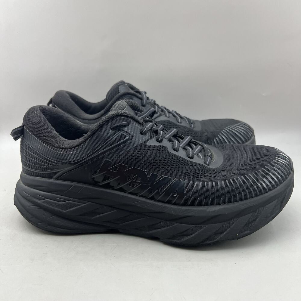 Hoka One One Bondi 7 Wide Running Shoes Women Size 9.5 D Black Comfort Sneakers